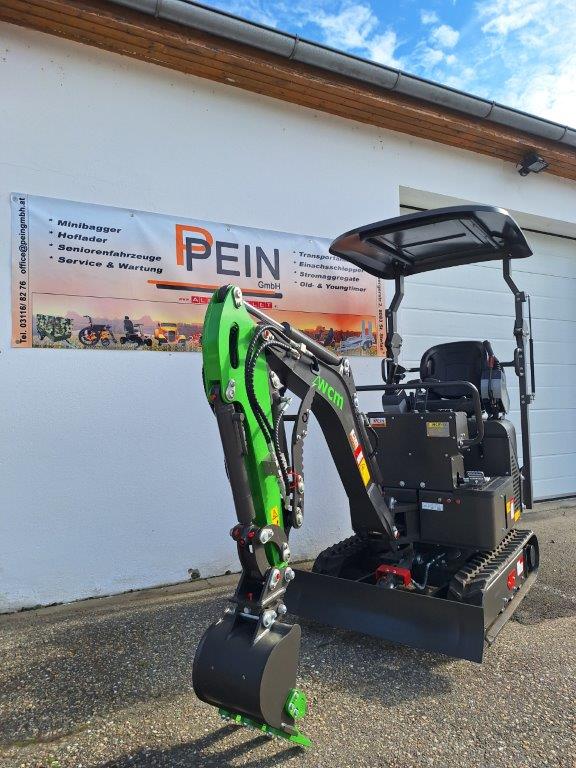 Minibagger PRO 1,27 t inkl. Schaufel 300 mm,  Hydr. Daumengreifer und Schnellkuppler
